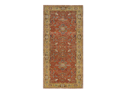 Heriz Heriz hand-knotted wool runner in Red & Yellow, 4' x 10' — SKU O065462