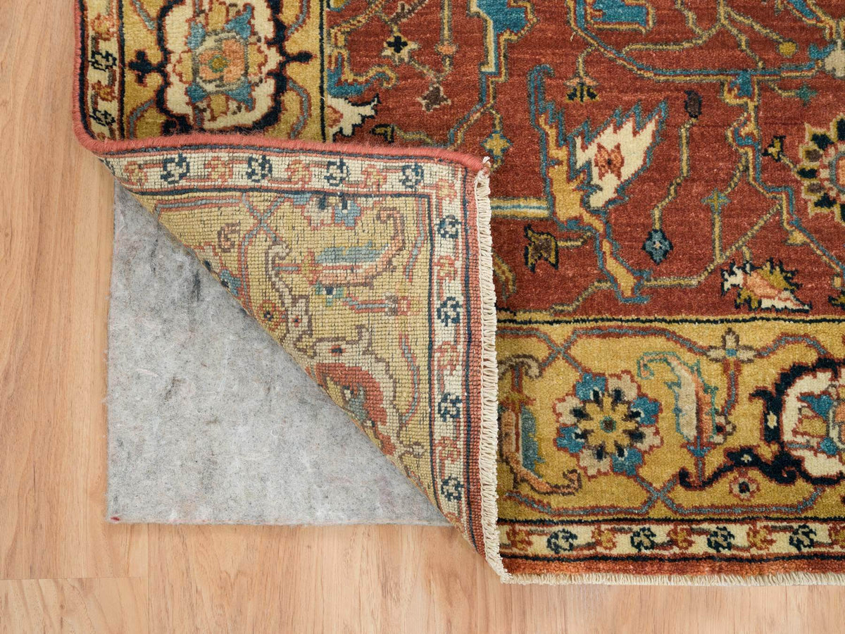 Heriz Heriz hand-knotted wool runner in Red & Yellow, 4' x 10' — SKU O065462 (view 3)
