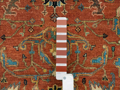 Heriz Heriz hand-knotted wool runner in Red & Yellow, 4' x 10' — SKU O065462 (view 4)