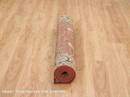 Heriz Heriz hand-knotted wool runner in Red & Yellow, 4' x 10' — SKU O065462 (view 6)