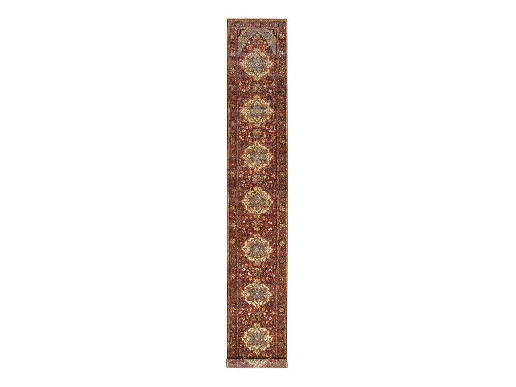 Heriz Heriz hand-knotted wool runner in Red, 2'7" x 18' — SKU O065470