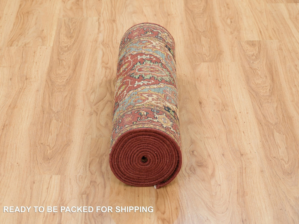 Heriz Heriz hand-knotted wool runner in Red, 2'7" x 18' — SKU O065470 (view 6)