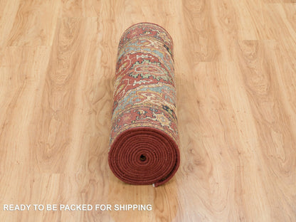 Heriz Heriz hand-knotted wool runner in Red, 2'7" x 18' — SKU O065470 (view 6)