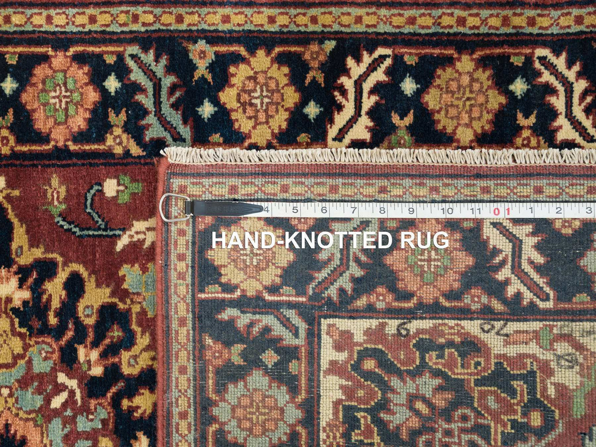 Sarouk Heriz hand-knotted wool runner in Red & Navy Blue, 2'8" x 12' — SKU O065471 (view 8)