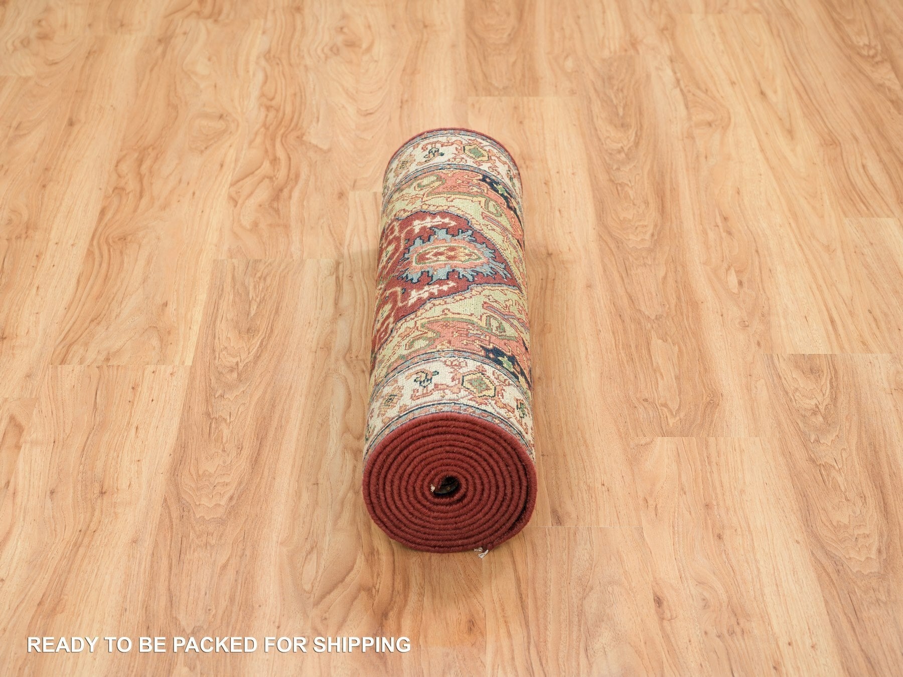 Heriz Heriz hand-knotted wool runner in Red & Cream, 2'7" x 12' — SKU O065476 (view 6)