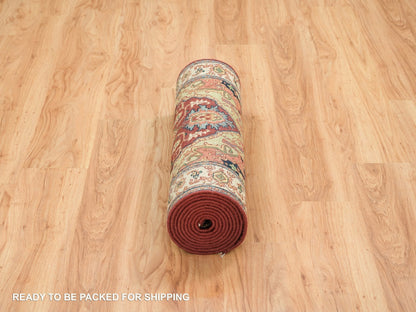 Heriz Heriz hand-knotted wool runner in Red & Cream, 2'7" x 12' — SKU O065476 (view 6)