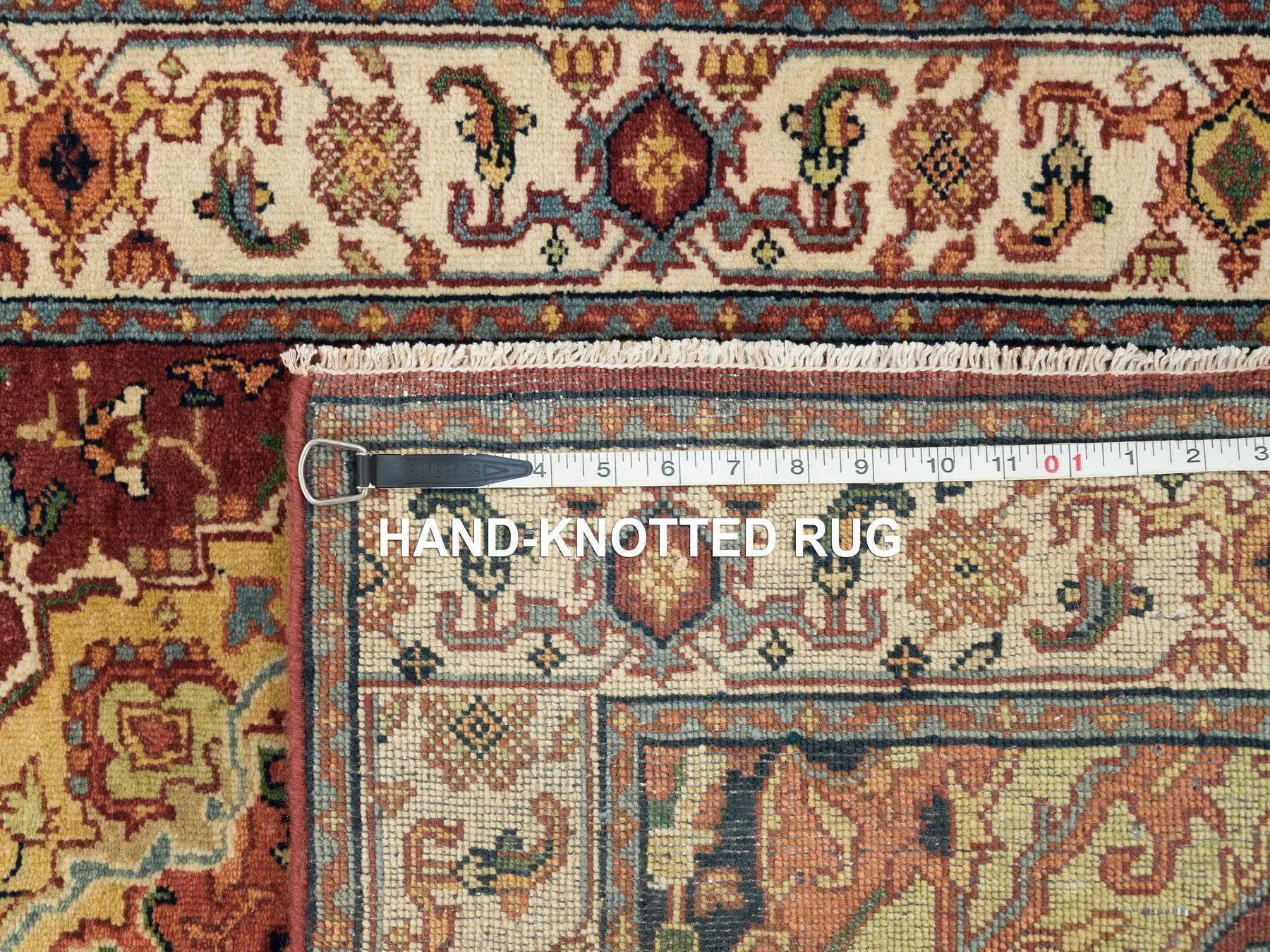 Heriz Heriz hand-knotted wool runner in Red & Cream, 2'7" x 12' — SKU O065476 (view 8)