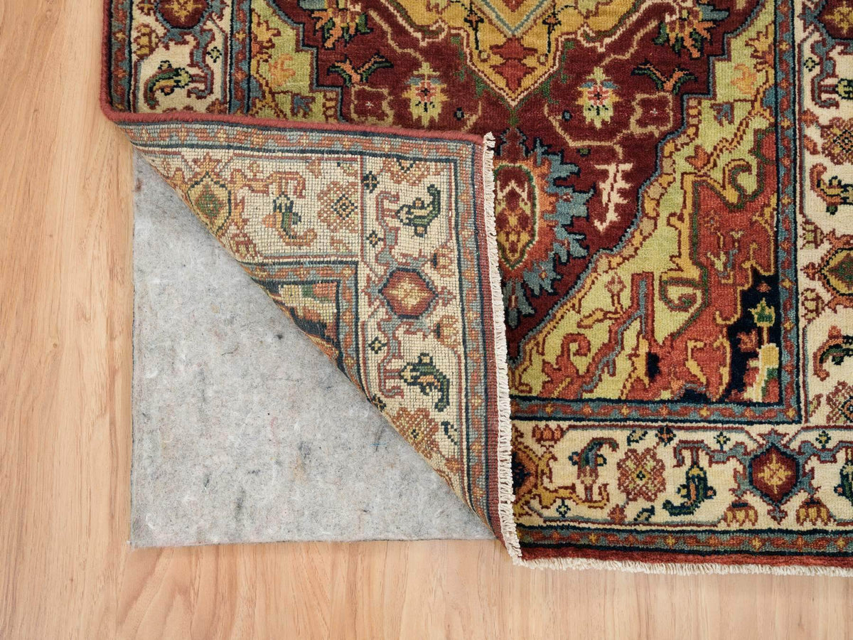 Heriz Heriz hand-knotted wool runner in Red & Cream, 2'7" x 12'1" — SKU O065478 (view 3)
