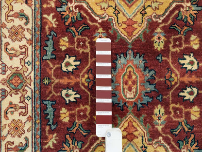 Heriz Heriz hand-knotted wool runner in Red & Cream, 2'7" x 22' — SKU O065496 (view 4)