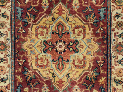 Red 2'7" x 22'0" Traditional Hand knotted Wool Rug - Sku: O065496