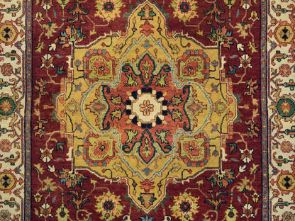 Heriz Heriz hand-knotted wool runner in Red & Cream, 3'10" x 12'1" — SKU O065499 (view 5)