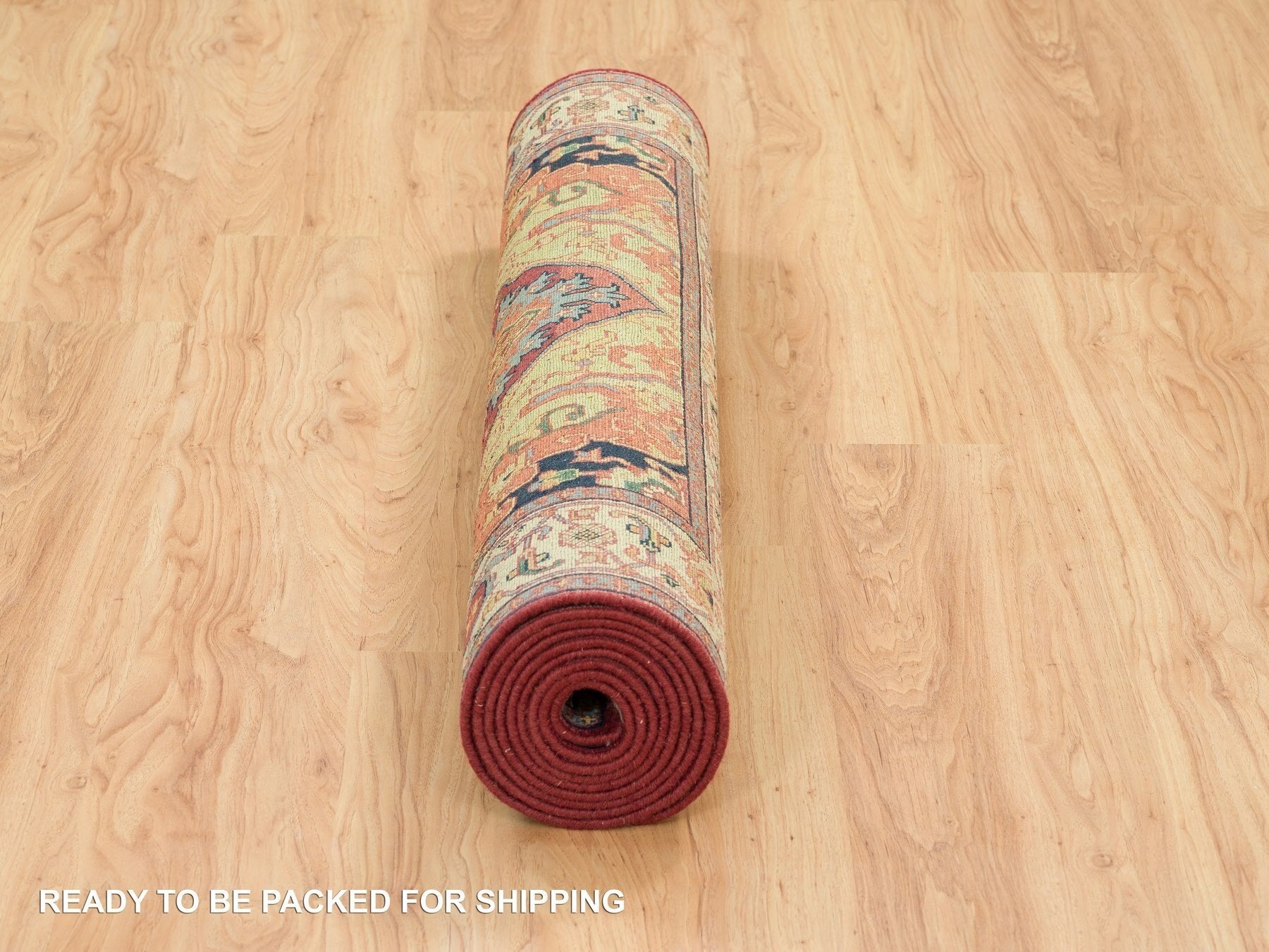 Heriz Heriz hand-knotted wool runner in Red & Cream, 3'10" x 12'1" — SKU O065499 (view 6)