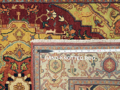 Heriz Heriz hand-knotted wool runner in Red & Cream, 3'10" x 12'1" — SKU O065499 (view 8)
