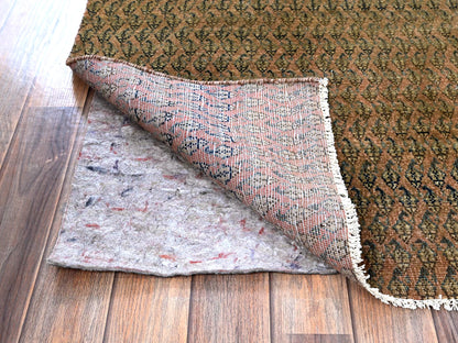 Brown 2'6" x 11'5" Vintage Hand knotted Wool Rug - Sku: O0654