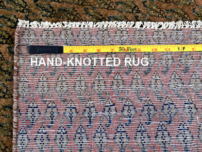 Brown 2'6" x 11'5" Vintage Hand knotted Wool Rug - Sku: O0654