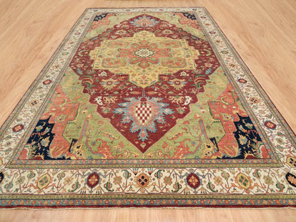 Heriz Heriz hand-knotted wool rug in Red & Ivory, 12' x 18'2" — SKU O065502 (view 2)