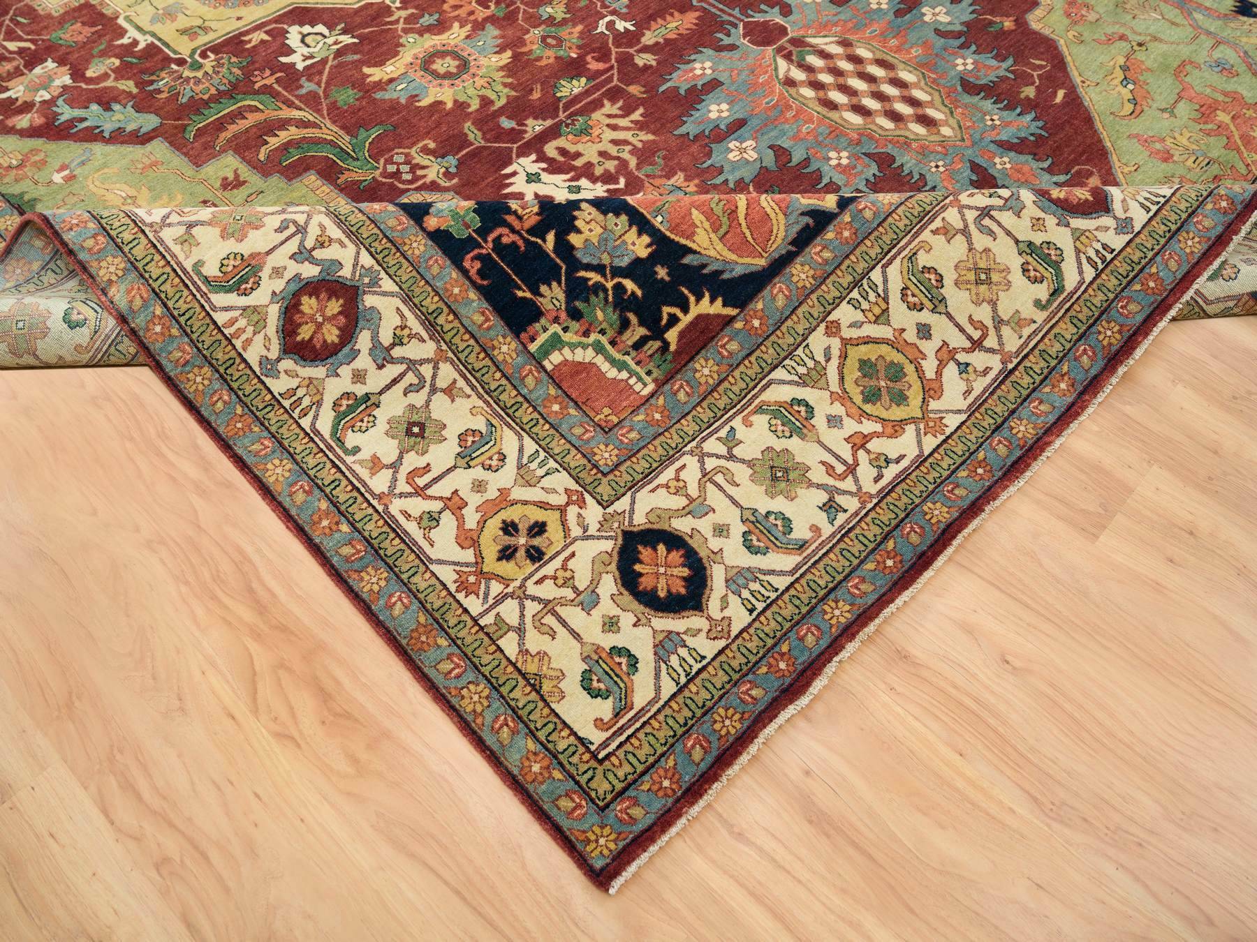 Heriz Heriz hand-knotted wool rug in Red & Ivory, 12' x 18'2" — SKU O065502 (view 6)
