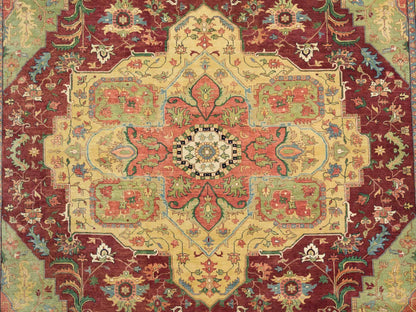 Heriz Heriz hand-knotted wool rug in Red & Ivory, 12' x 18'2" — SKU O065502 (view 8)
