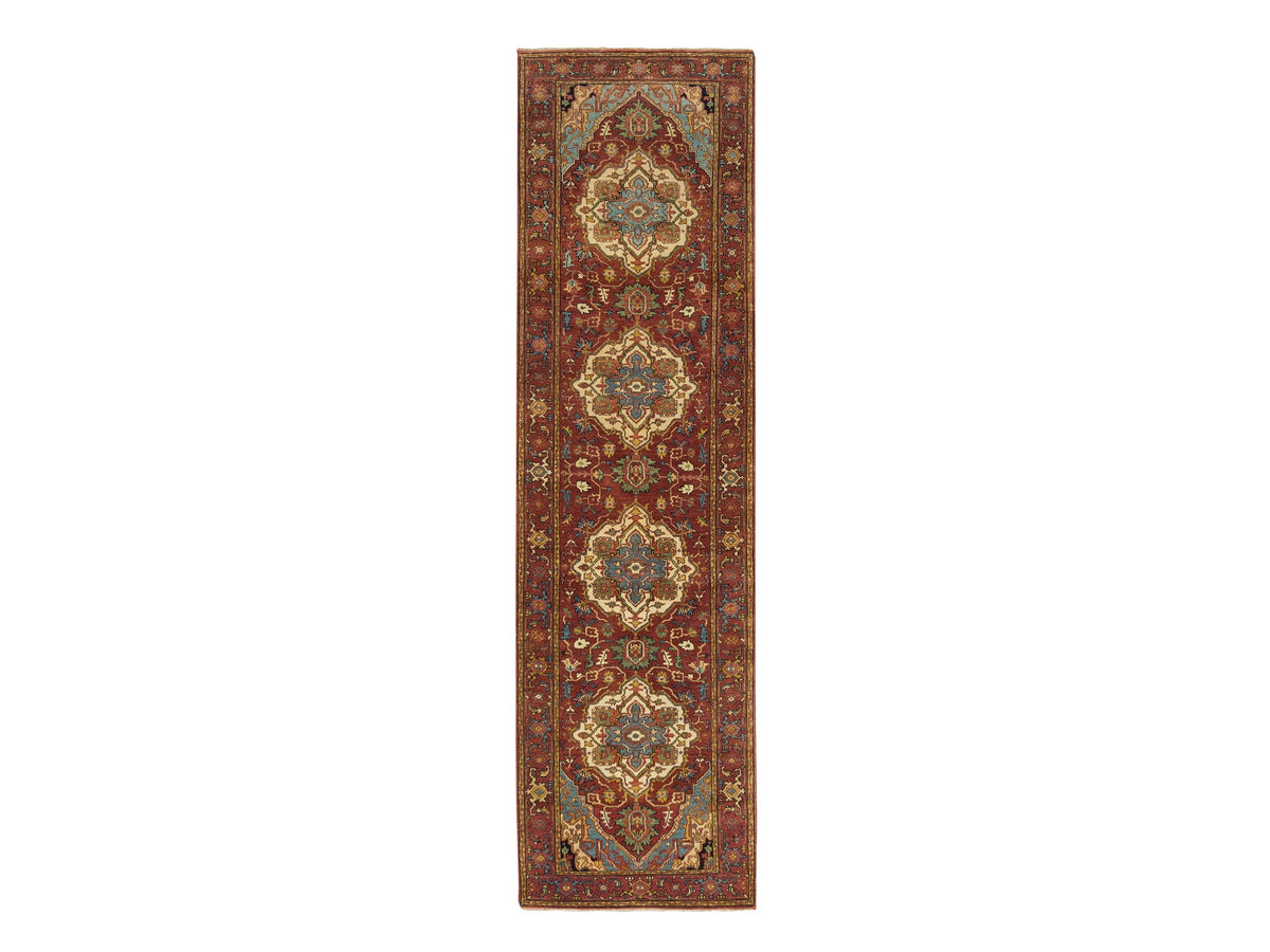 Heriz Heriz hand-knotted wool runner in Red, 2'7" x 10' — SKU O065503