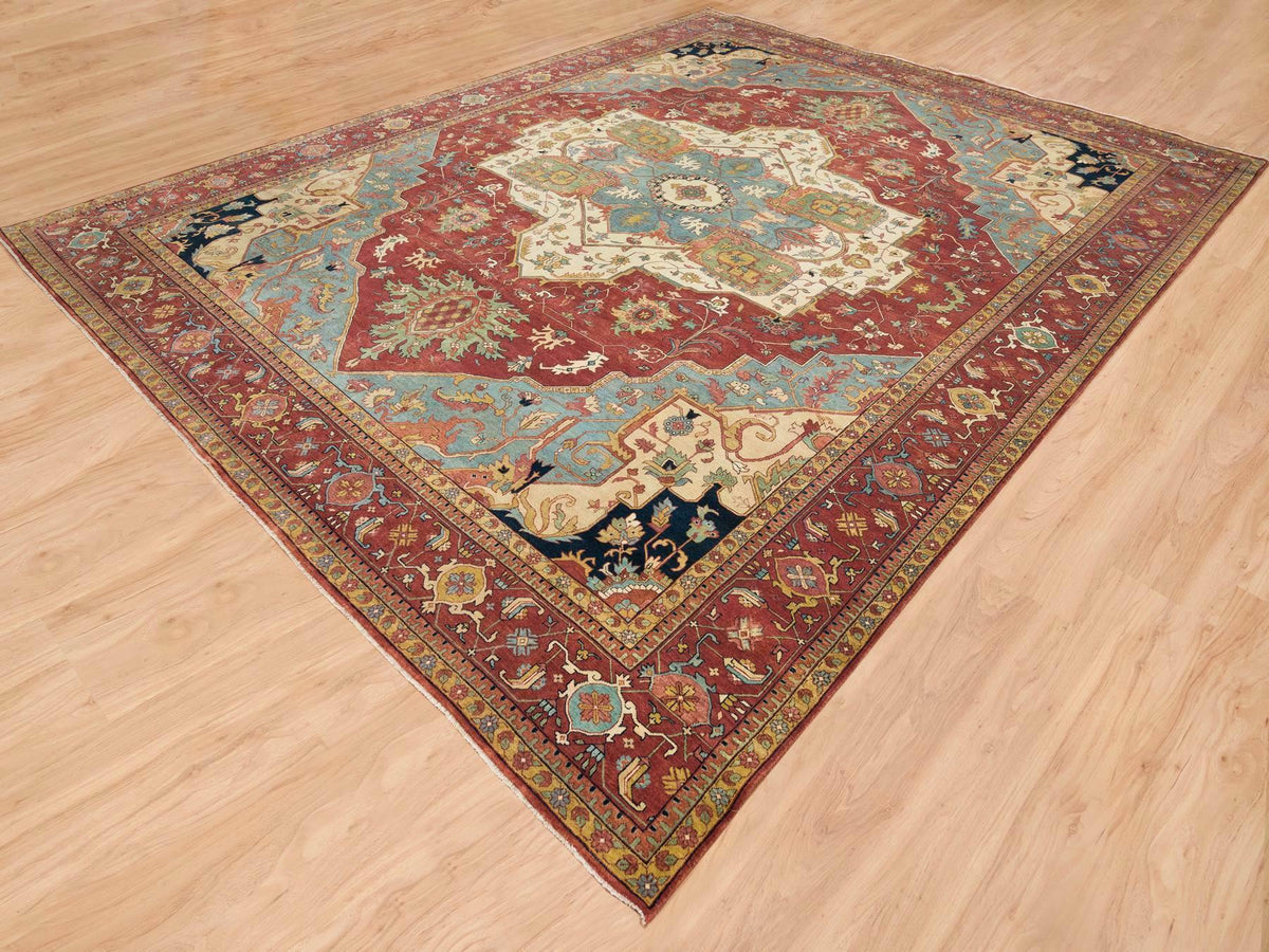 Heriz Heriz hand-knotted wool rug in Red, 12' x 15'2" — SKU O065509 (view 3)