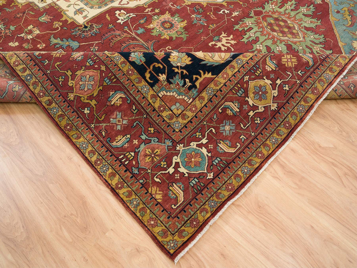 Heriz Heriz hand-knotted wool rug in Red, 12' x 15'2" — SKU O065509 (view 6)