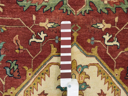 Red 12'0" x 15'2" Traditional Hand knotted Wool Rug - Sku: O065509