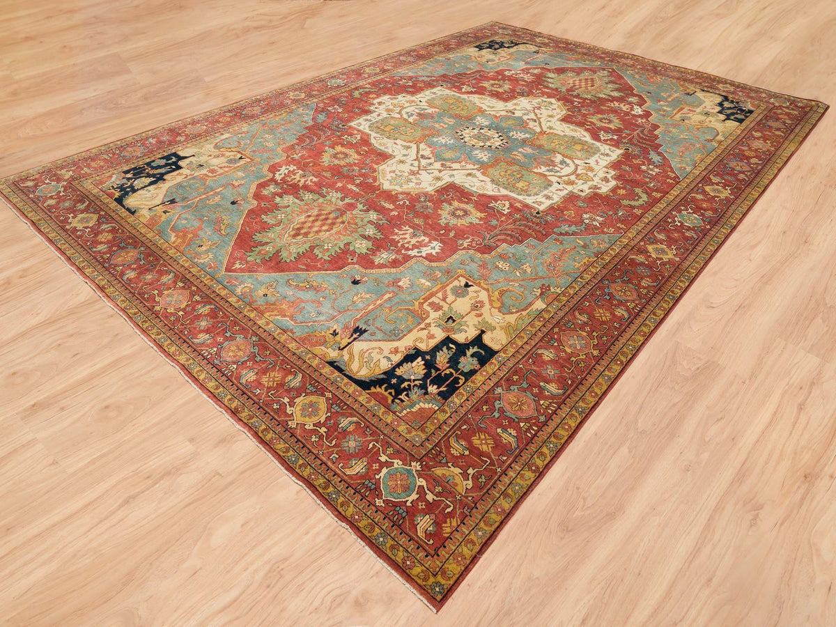 Heriz Heriz hand-knotted wool rug in Red, 12'1" x 18'2" — SKU O065511 (view 3)