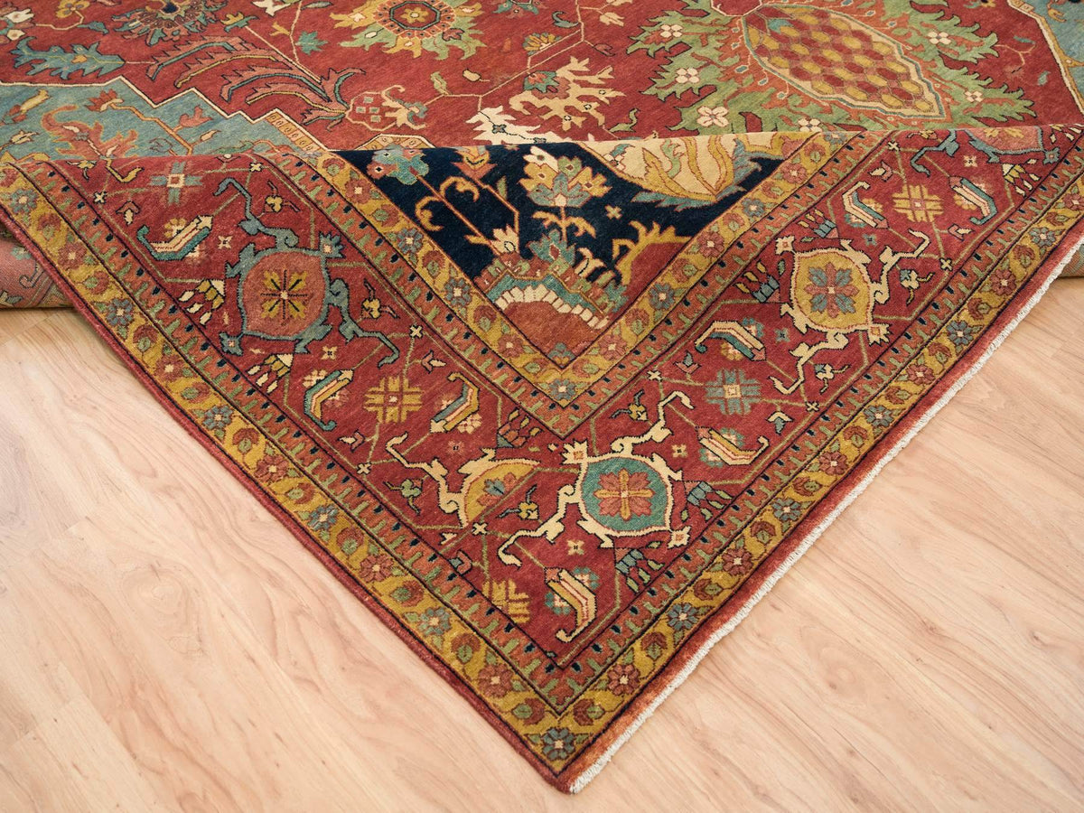 Heriz Heriz hand-knotted wool rug in Red, 12'1" x 18'2" — SKU O065511 (view 6)