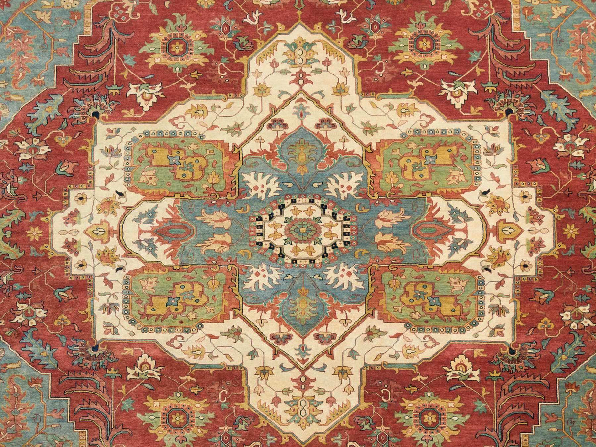 Heriz Heriz hand-knotted wool rug in Red, 12'1" x 18'2" — SKU O065511 (view 8)