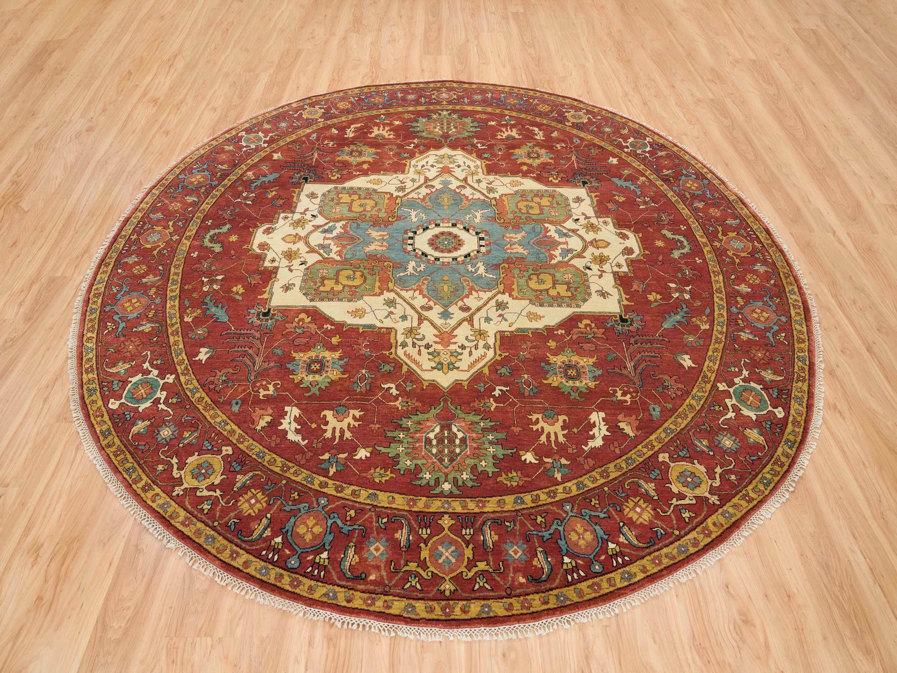 Heriz Heriz hand-knotted wool rug in Red, 10' x 10' — SKU O065513 (view 2)