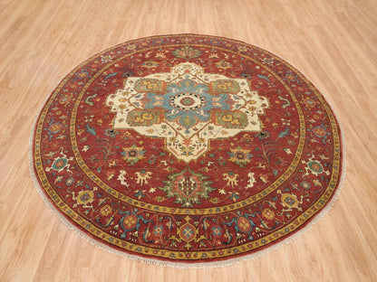 Heriz Heriz hand-knotted wool rug in Red, 10' x 10' — SKU O065513 (view 2)