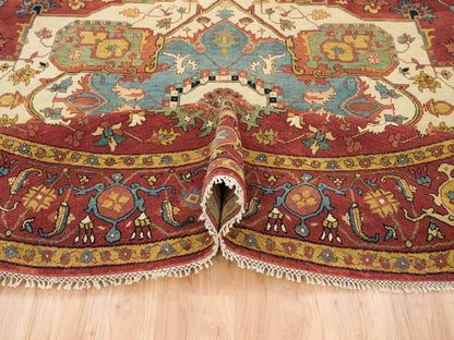 Heriz Heriz hand-knotted wool rug in Red, 10' x 10' — SKU O065513 (view 5)
