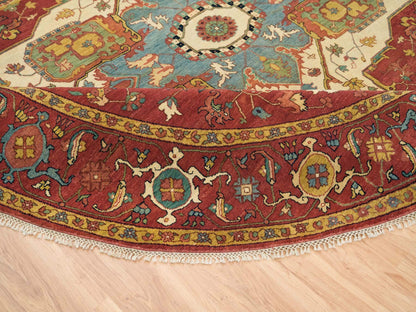 Heriz Heriz hand-knotted wool rug in Red, 10' x 10' — SKU O065513 (view 6)