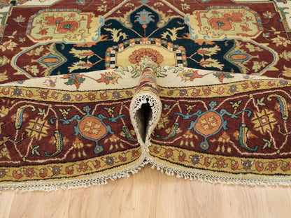 Heriz Heriz hand-knotted wool rug in Ivory & Red, 10' x 10' — SKU O065517 (view 5)