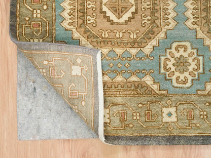 Green 9'1" x 12'1" Transitional Hand knotted Wool Rug - Sku: O065543