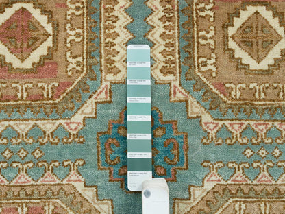 Green 8'3" x 10'0" Transitional Hand knotted Wool Rug - Sku: O065545