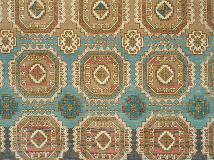 Green 8'3" x 10'0" Transitional Hand knotted Wool Rug - Sku: O065545