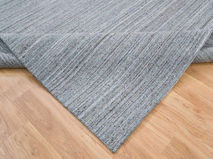 Grey 8'1" x 10'0" Modern / Contemporary Handloom Wool Rug - Sku: O065555