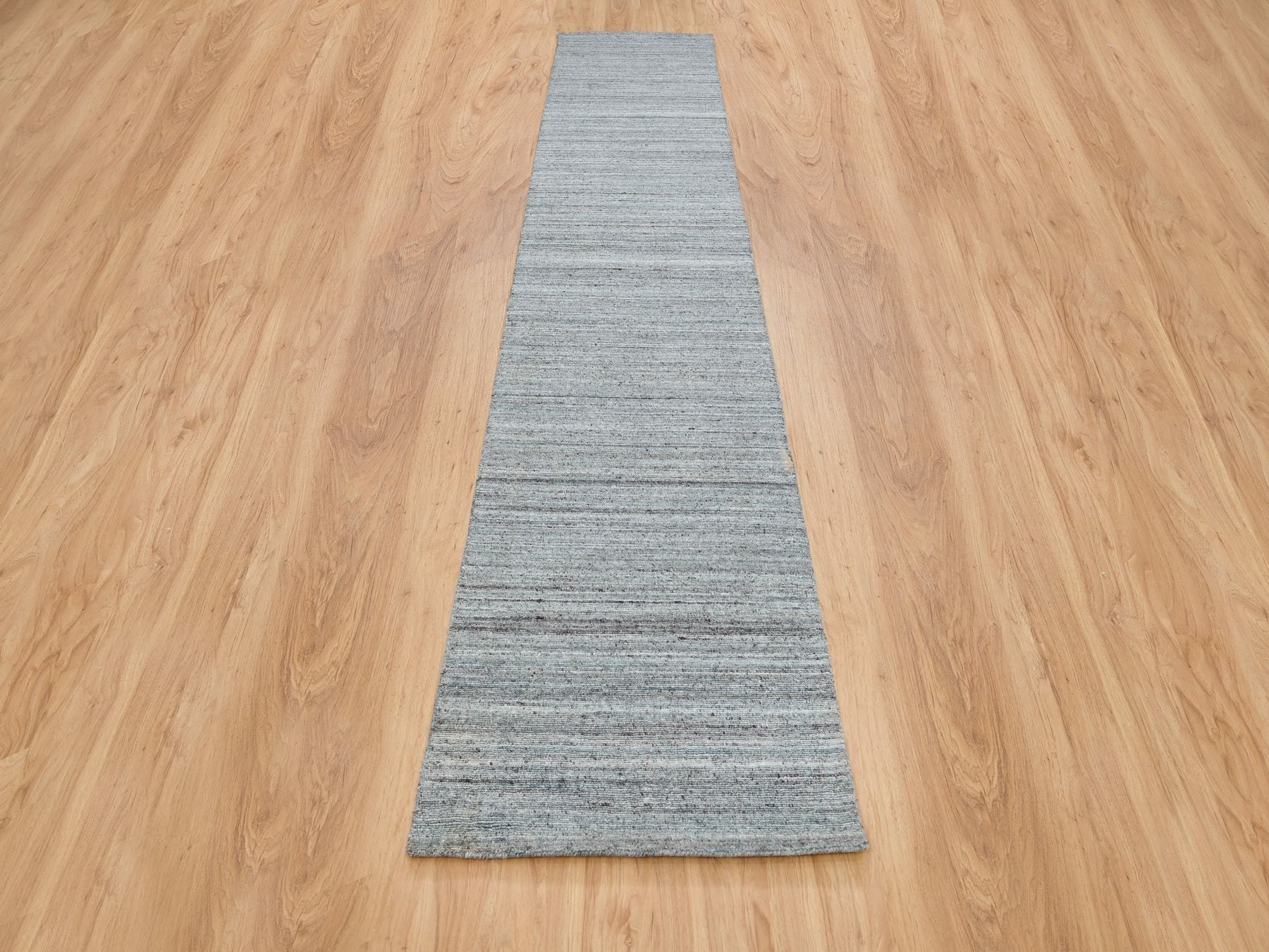 Modern / Contemporary hand-knotted wool runner in Gray, 2'7" x 14' — SKU O065557 (view 2)