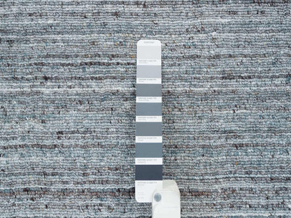 Modern / Contemporary hand-knotted wool runner in Gray, 2'7" x 14' — SKU O065557 (view 4)