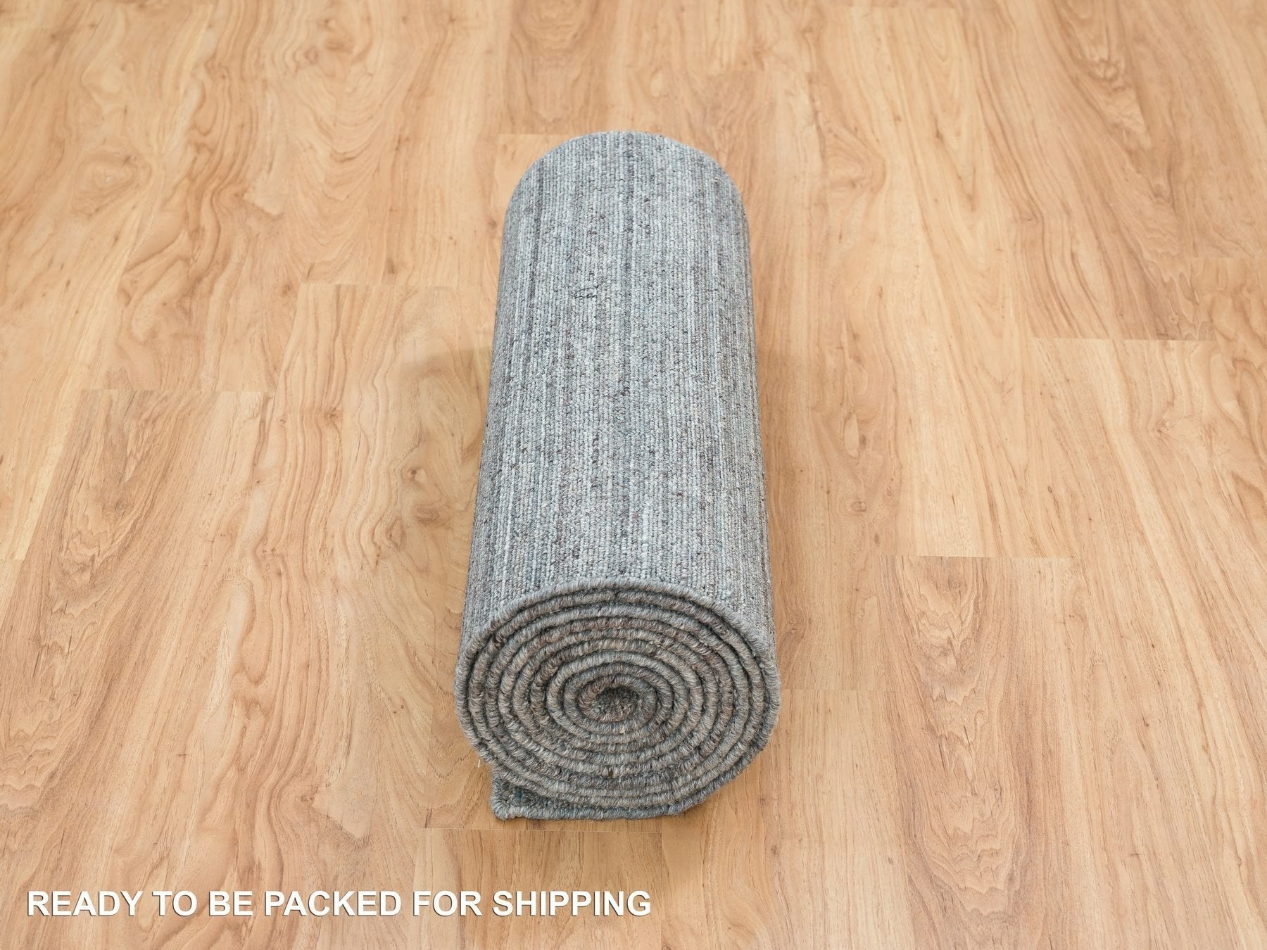 Modern / Contemporary hand-knotted wool runner in Gray, 2'7" x 14' — SKU O065557 (view 6)
