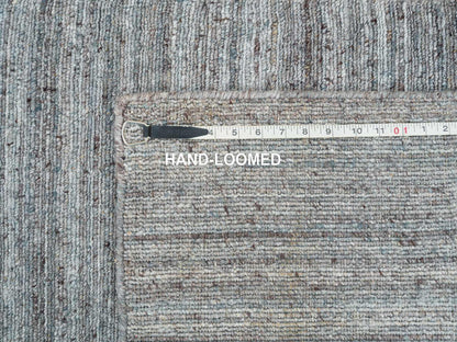 Modern / Contemporary hand-knotted wool runner in Gray, 2'7" x 14' — SKU O065557 (view 8)