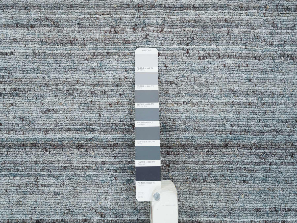 Modern / Contemporary hand-knotted wool rug in Gray, 12' x 12' — SKU O065558 (view 7)