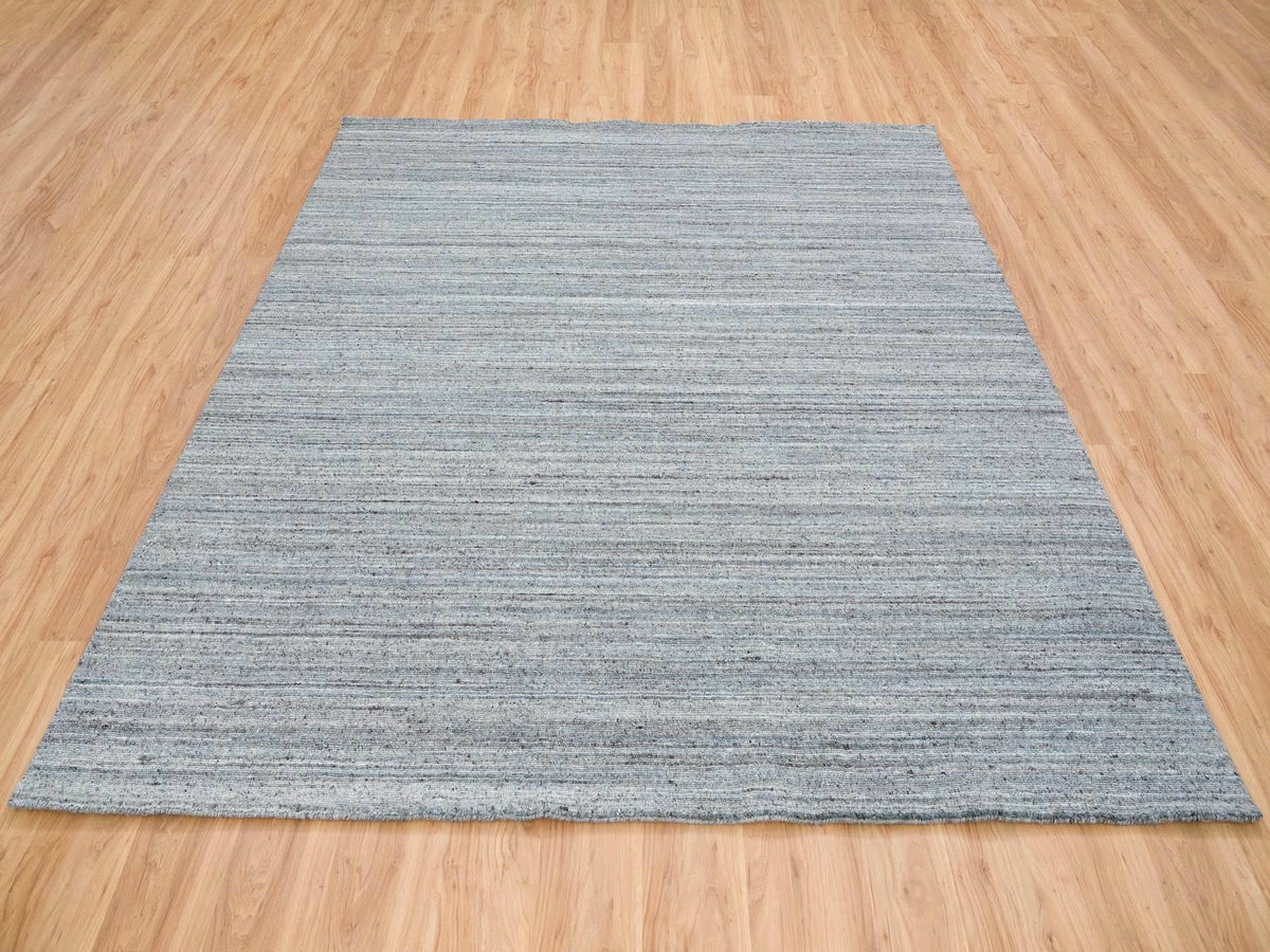Modern / Contemporary hand-knotted wool rug in Gray, 8'1" x 8'1" — SKU O065561 (view 2)