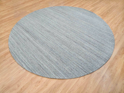 Grey 10'1" x 10'1" Modern / Contemporary Handloom Wool Rug - Sku: O065563