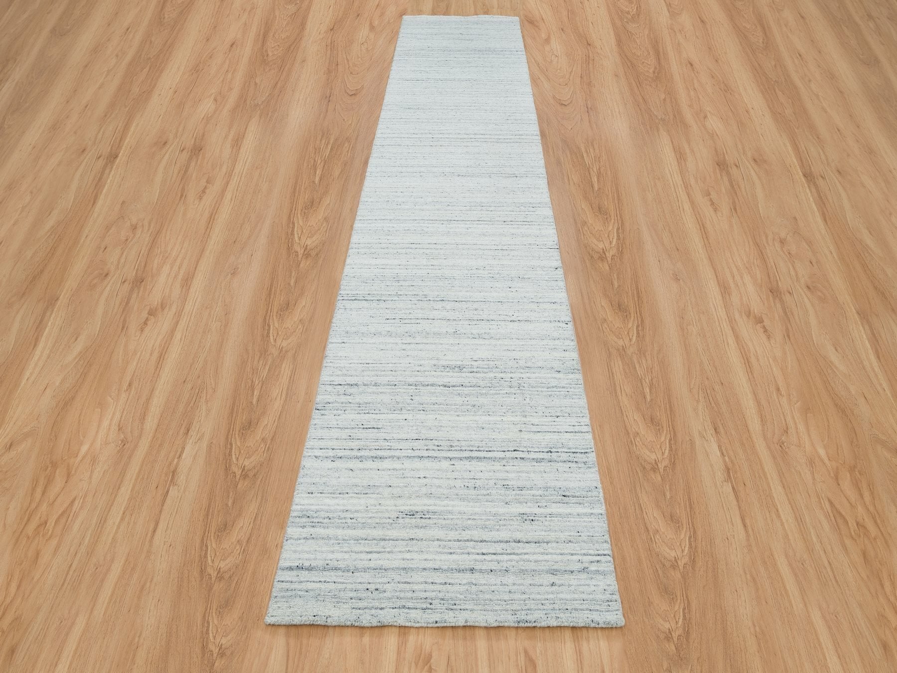 Modern / Contemporary hand-knotted wool runner in Ivory, 2'8" x 14' — SKU O065569 (view 2)