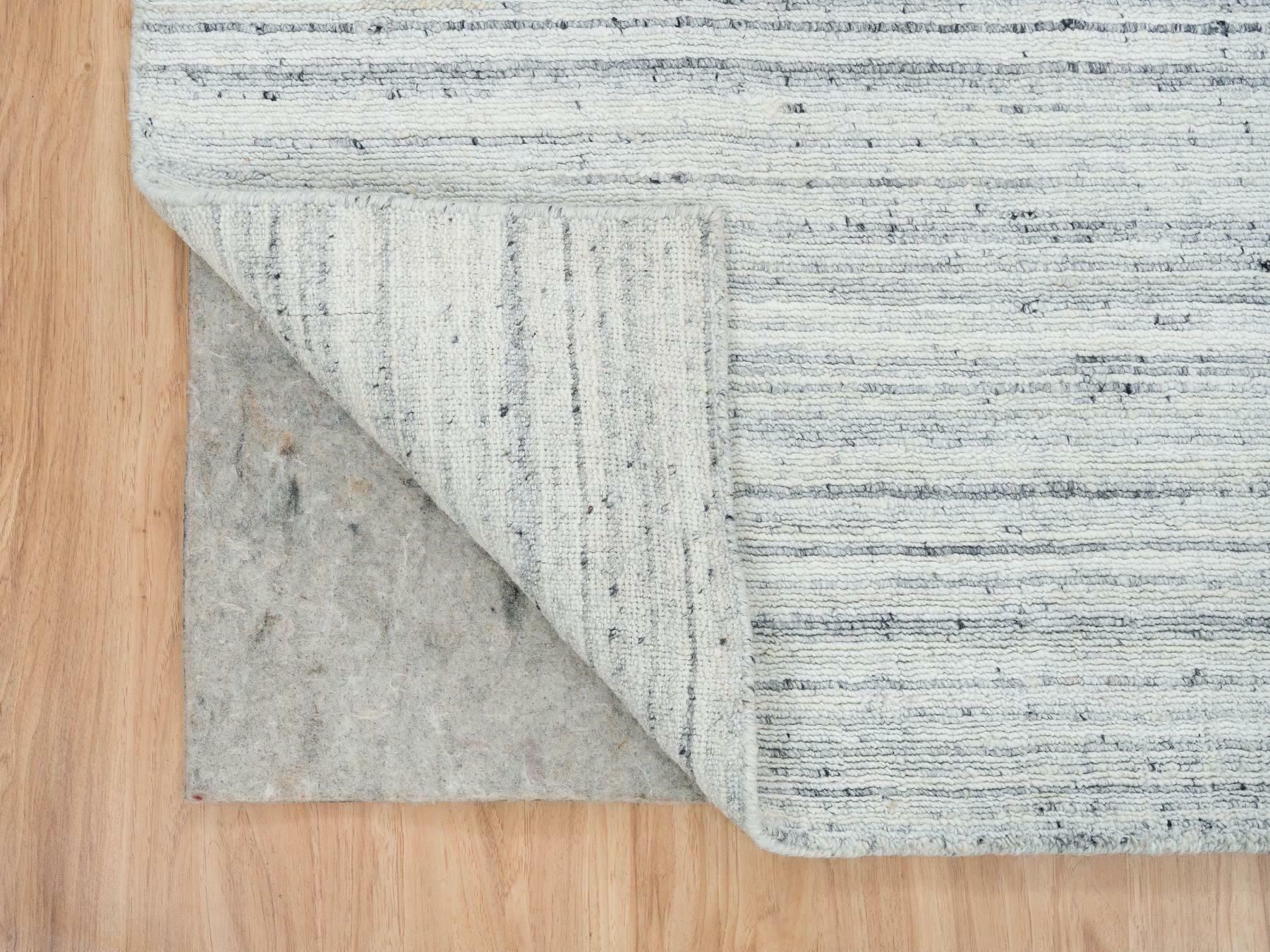 Modern / Contemporary hand-knotted wool runner in Ivory, 2'8" x 14' — SKU O065569 (view 3)