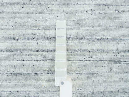 Modern / Contemporary hand-knotted wool runner in Ivory, 2'8" x 14' — SKU O065569 (view 4)