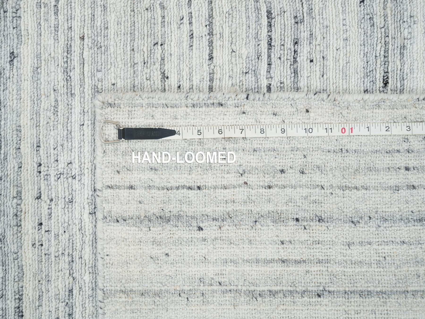 Modern / Contemporary hand-knotted wool runner in Ivory, 2'8" x 14' — SKU O065569 (view 8)