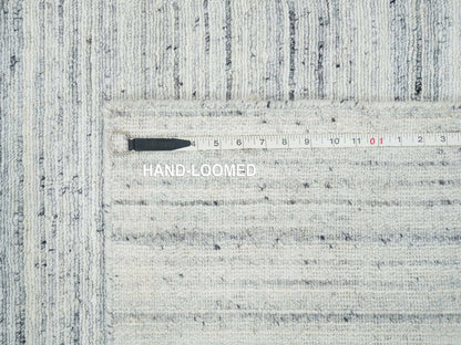 Modern / Contemporary hand-knotted wool runner in Ivory, 2'8" x 14' — SKU O065569 (view 8)